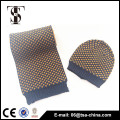 wholesale promotion high quality warm hat and scarf winter knit hat and scarf for men